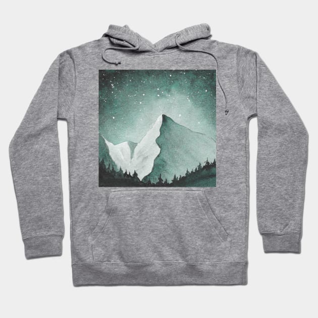 Dusk Green Mountain Hoodie by RosanneCreates